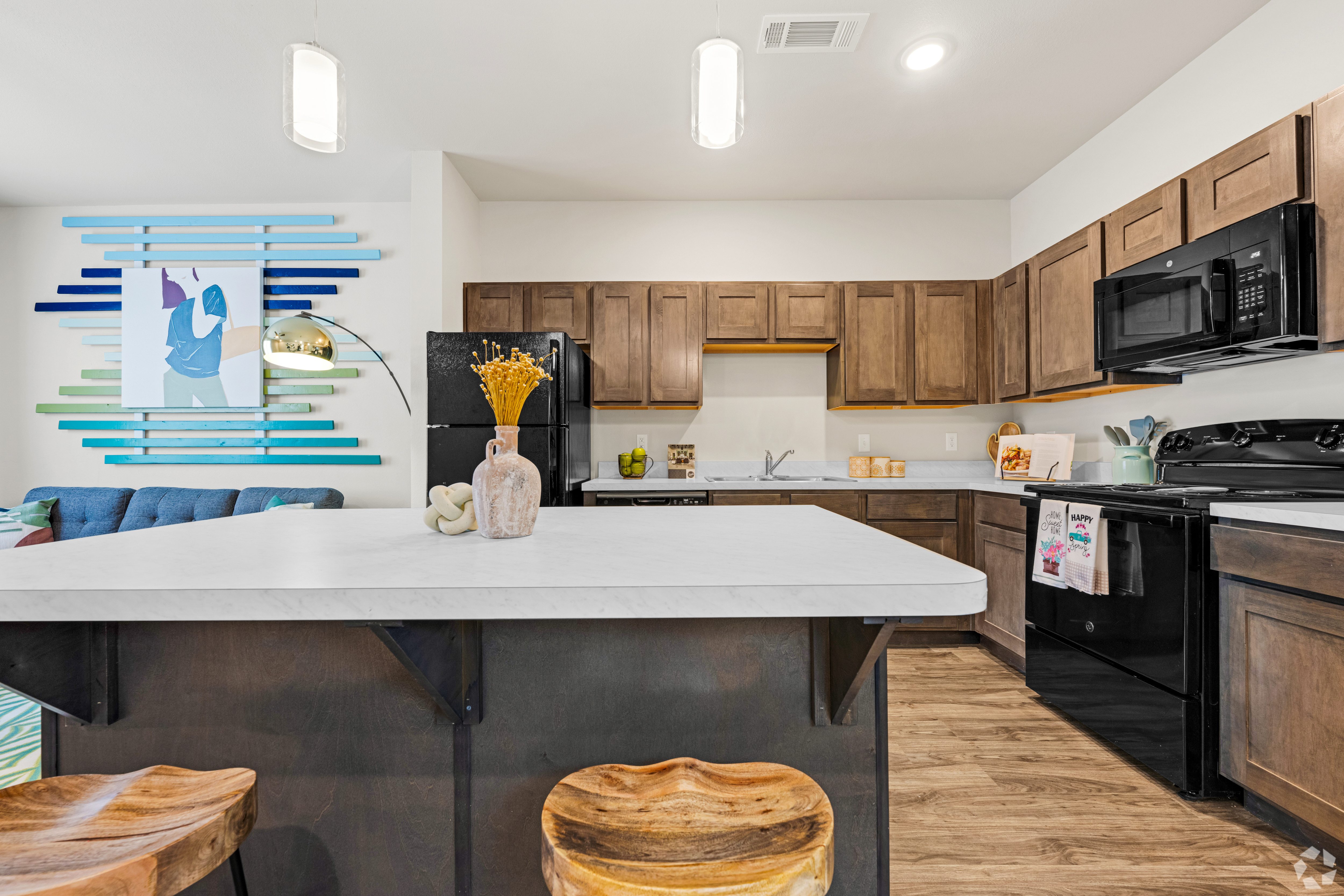 Apartment kitchen with island